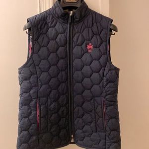 Brooks Brothers Red Fleece Quilted Vest w/ Contrast Lining in Navy Sz XS